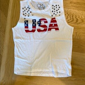 Chaser White and Red Patriotic Tank Top